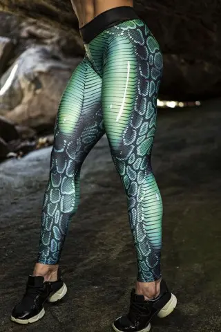 Dynamite Green Viper Muscle Legging