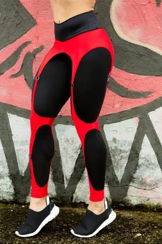 Legging Espartilho Dynamite Vermelho Legging Espartilho Dynamite Vermelho