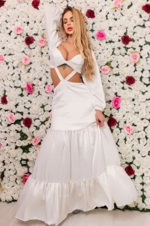 Jessie Off White Sweet Chocolate Dress