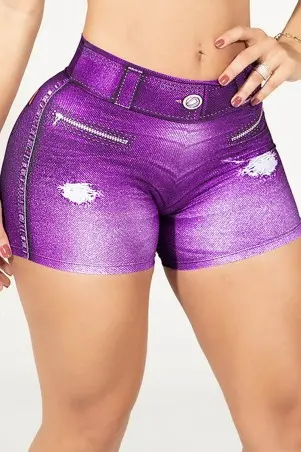 Dynamite Fake Jeans Orchid Purple Shorts