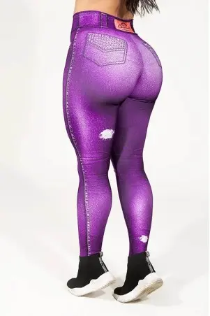 Legging Dynamite Fake Jeans Orchid Roxo