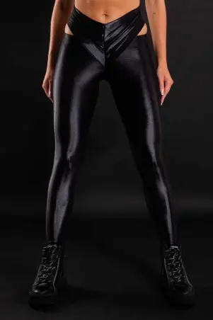Superhot Shine Cut Black Legging
