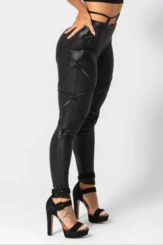Legging tiras Superhot Preta