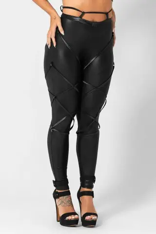Legging tiras Superhot Preta
