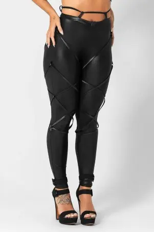 Legging tiras Superhot Preta