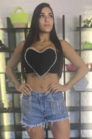 Cropped Shine Coração