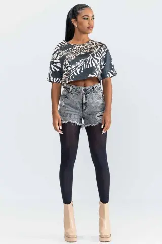 Printed Flat Glory Cropped