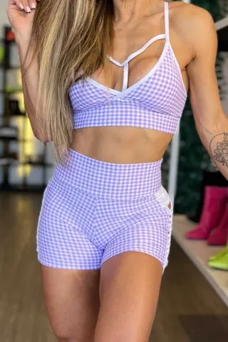 Lilac Check Set w/u