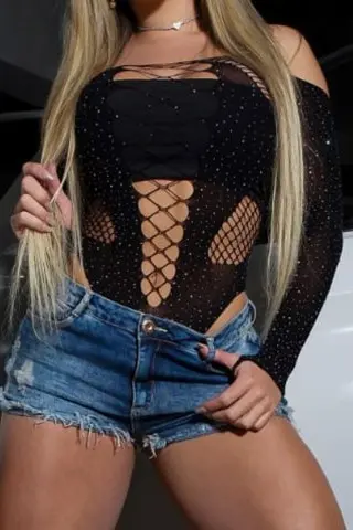 Black Dark Diamond Bodysuit Black Dark Diamond Bodysuit