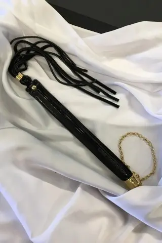Erotic Black Leather Whip