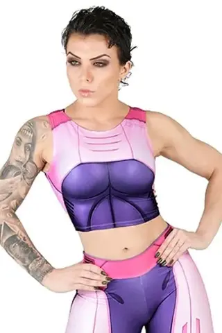 Cropped Fitness Dynamite Robo Rose Blouse