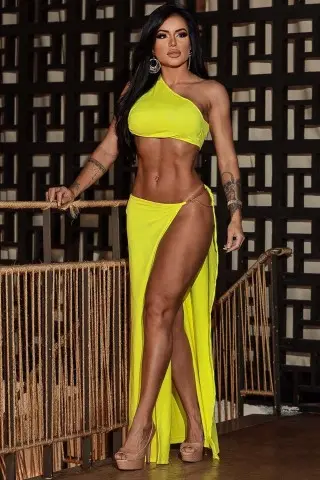 Conjunto Saia Lock Amarelo