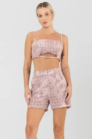 Printed Elementary Top And Shorts Set