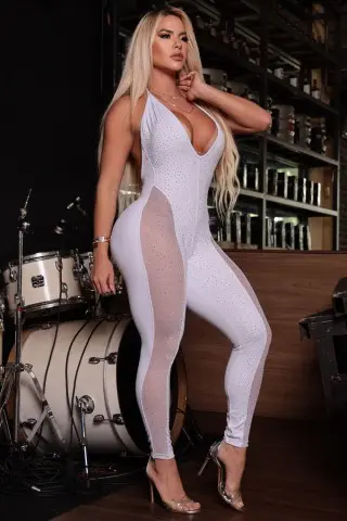 White Studded Lourence Jumpsuit