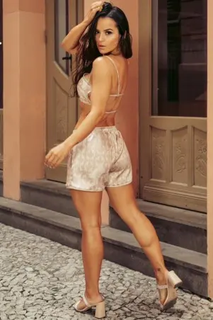 Printed Elementary Top And Shorts Set