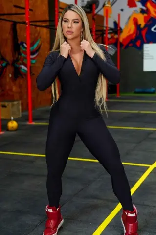 Marie Black Long Sleeve Jumpsuit