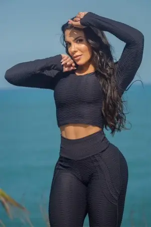 Conjunto Brocado Preto