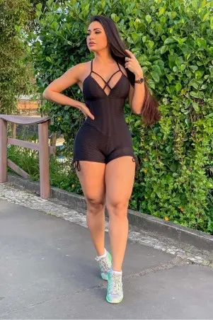 Black Brocade Romper