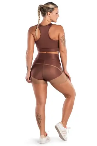 Shorts Bicolor Marrom