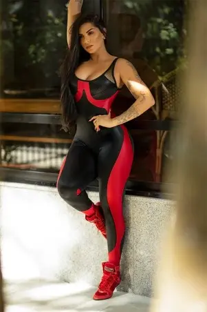Dynamite Apple Booty Crimson Jumpsuit