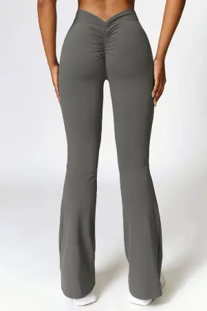 Grey Push Up V Flare Leggings w/u
