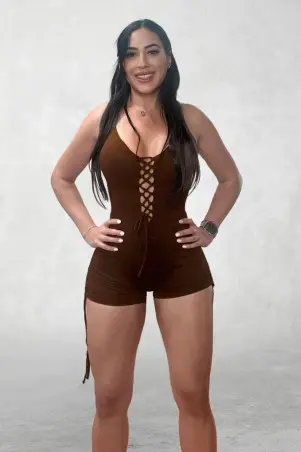 Cocoa Curve Brown Romper