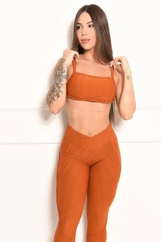 Conjunto brocado Fitwave Caramel c/e