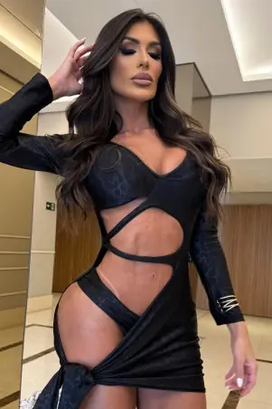 Feline Power Dress Black