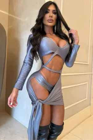 Feline Power Dress Grey