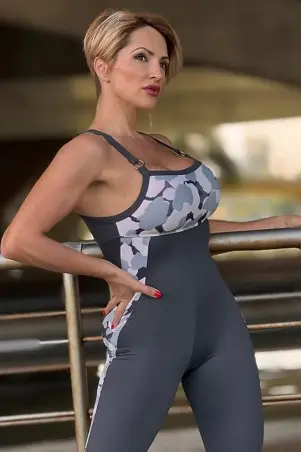 Dynamite Grey Vibe Skin Fitness Jumpsuit