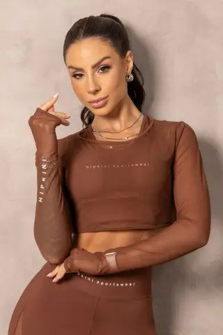 Balance Brown Jumpsuit With Tulle S/L