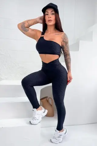 One Shoulder Energy Black Set W/U