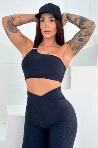 One Shoulder Energy Black Set W/U