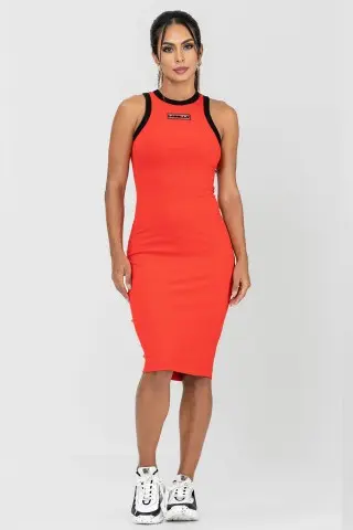Vestido Canelado Impulse Vermelho
