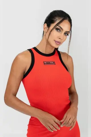 Vestido Canelado Impulse Vermelho