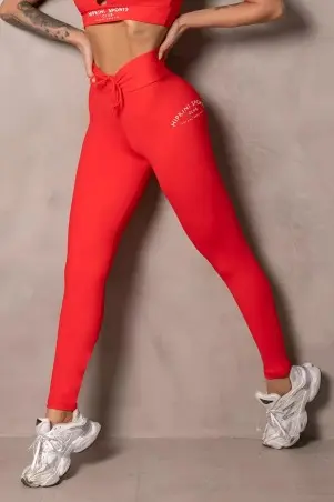 Legging Smash Vermelha com Amarração S/E
