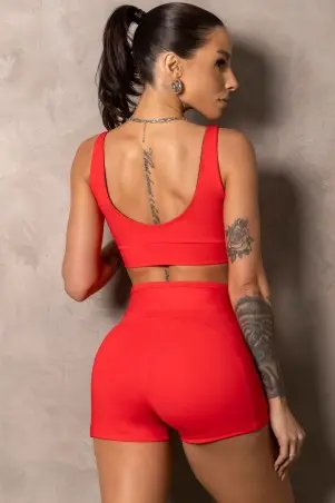 Red Smash Shorts with Silk