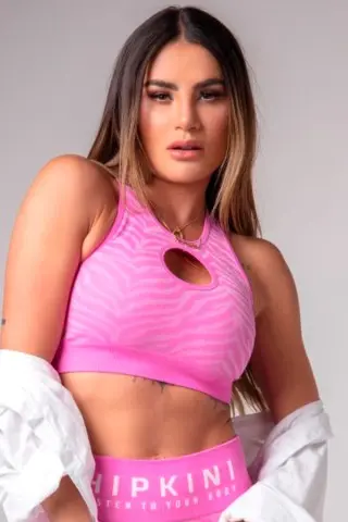 Seamless Pink Animal Print Top