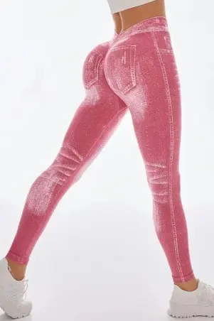 Legging Fake Jeans Skinny Shape Dark Pink C/E