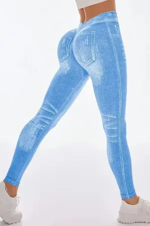 Legging Fake Jeans Skinny Shape Blue C/E