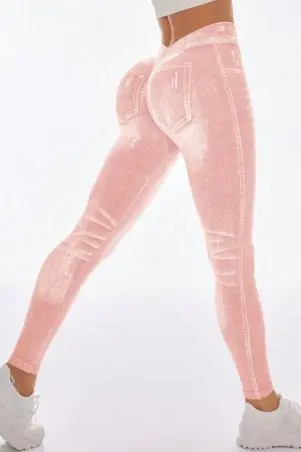 Legging Fake Jeans Skinny Shape Rosa C/E
