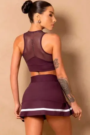 Breezy Purple Pleated Skirt Shorts