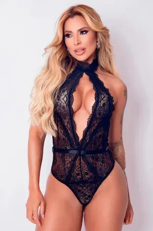 Lace Bodysuit with Belt