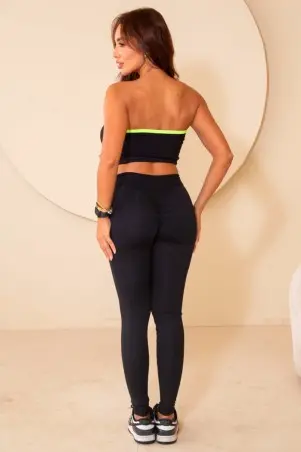 Legging Empina Bumbum Cinto Elástico Preto C/E