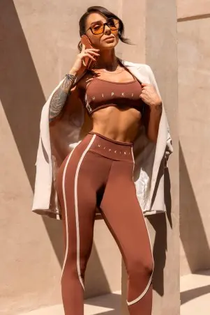 Time For Me Brown Leggings with Bias S/E