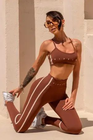 Time For Me Brown Leggings with Bias S/E