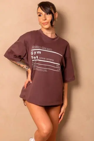 Camiseta Time For me Marrom Camiseta Time For me Marrom