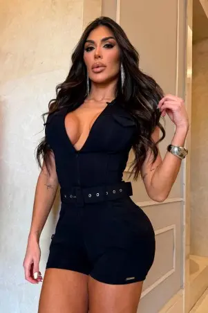 Black Shine Cutout Jumpsuit