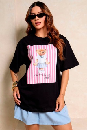 T-Shirts Teddy Stripes Black