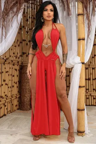 Macacão Anuhê Vermelho